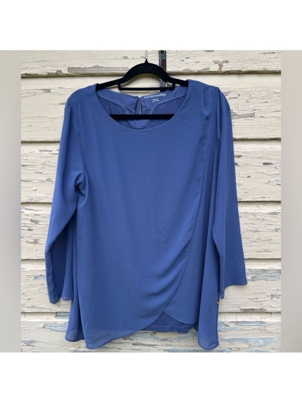 Soft Surroundings Belvedere Office Closet Staple Tunic Blouse Top Minimalist M